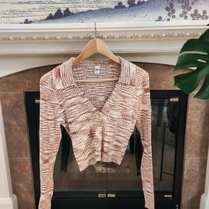 Knit button up shirt